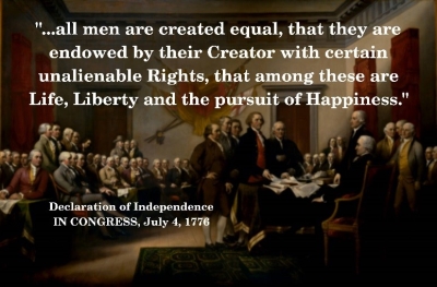 endowed by their creator with certain unalienable rights that among them are life liberty and the pursuit of happiness